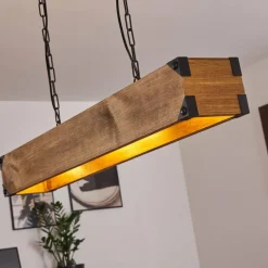 Lampes Vintages & Rétros-hofstein Suspension Olomouc Bois clair, Noir, 4 lumières