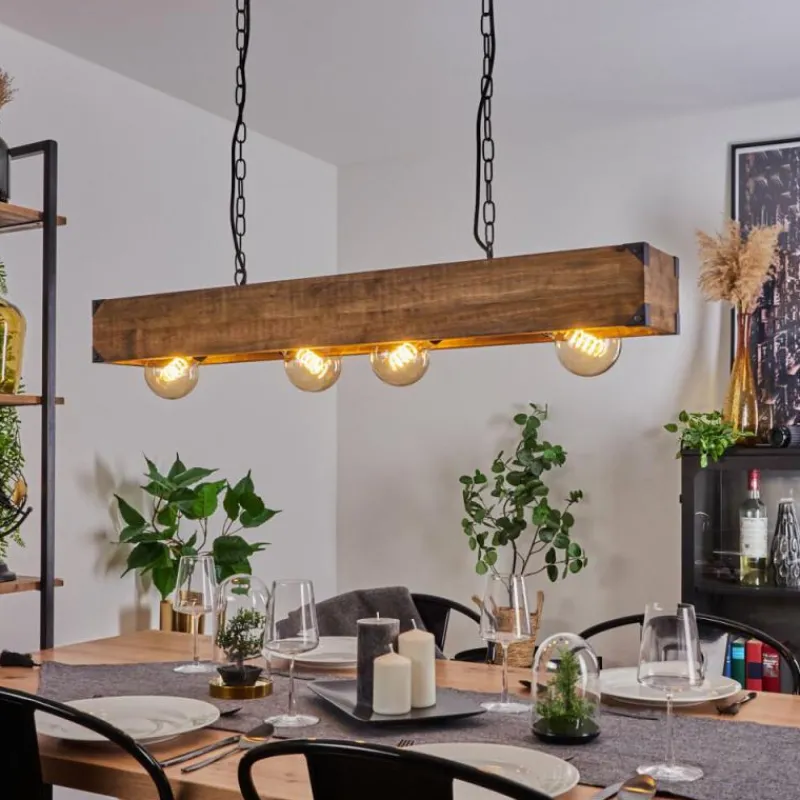 Lampes Industrielles-hofstein Suspension Olomouc Écru, Noir, 4 lumières