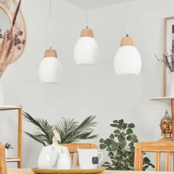 hofstein Suspension Ombucta Écru, 3 lumières