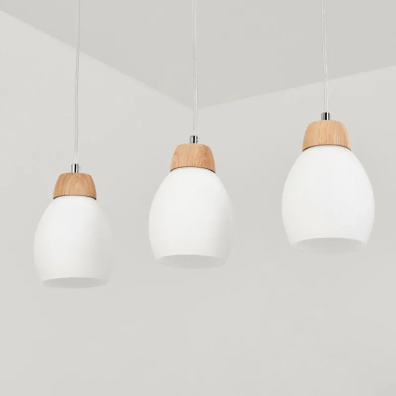 hofstein Suspension Ombucta Écru, 3 lumières