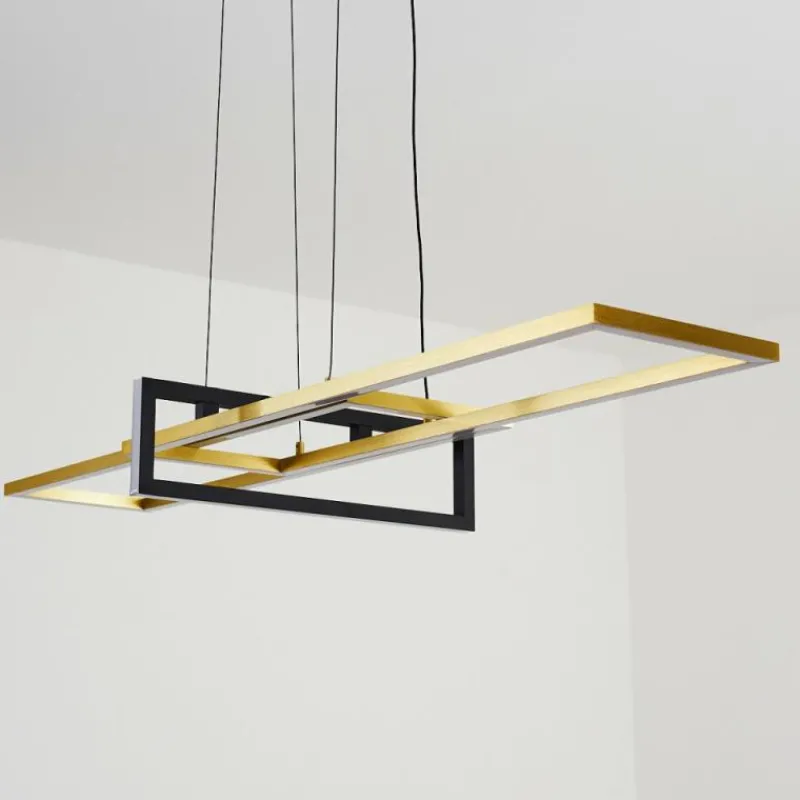 Lampes Art Déco-hofstein Suspension Omega LED Noir, 1 lumière