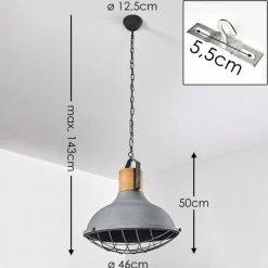 Lampes Industrielles-hofstein Suspension Onsala Bleu, Gris, 1 lumière