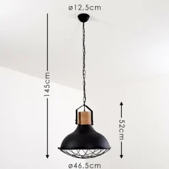 Lampes Industrielles-hofstein Suspension Onsala Bois foncé, Noir, 1 lumière