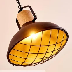 Lampes Industrielles-hofstein Suspension Onsala Bois foncé, Noir, 1 lumière