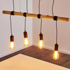 Luminaires Rustiques-hofstein Suspension Oostkapelle Noir, 4 lumières