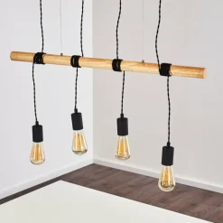 Luminaires Rustiques-hofstein Suspension Oostkapelle Noir, 4 lumières