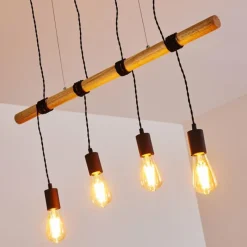 Luminaires Rustiques-hofstein Suspension Oostkapelle Noir, 4 lumières