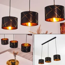 Lampes En Tissu-hofstein Suspension Opatija Noir, 3 lumières