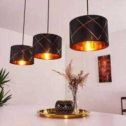 Lampes En Tissu-hofstein Suspension Opatija Noir, 3 lumières