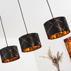 Lampes En Tissu-hofstein Suspension Opatija Noir, 3 lumières