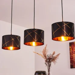 Lampes En Tissu-hofstein Suspension Opatija Noir, 3 lumières