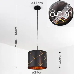 Lampes En Tissu-hofstein Suspension Opatija Noir, 1 lumière