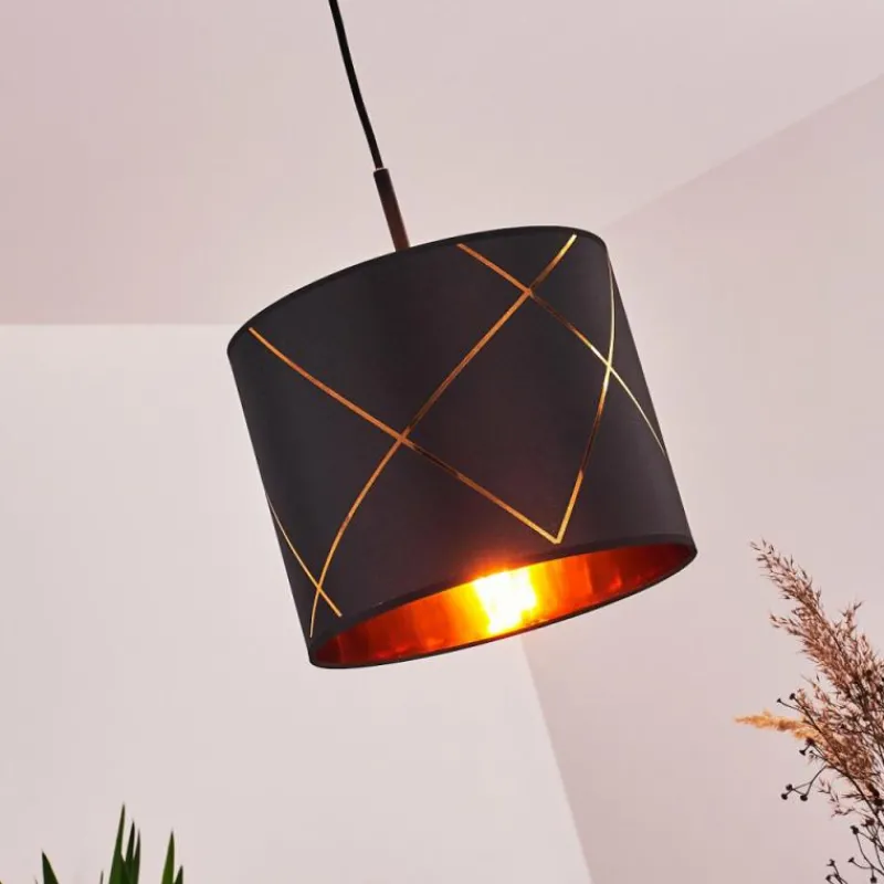 Lampes En Tissu-hofstein Suspension Opatija Noir, 1 lumière
