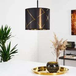 Lampes En Tissu-hofstein Suspension Opatija Noir, 1 lumière