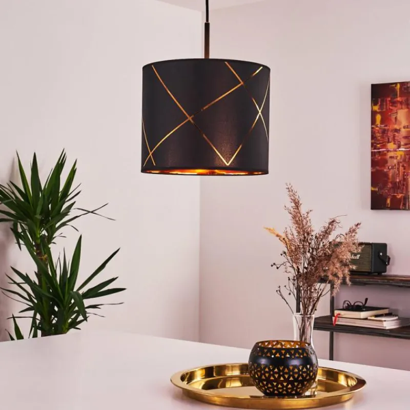 Lampes En Tissu-hofstein Suspension Opatija Noir, 1 lumière