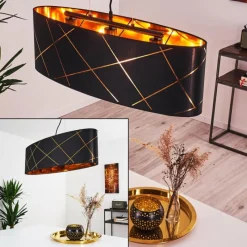 Lampes En Tissu-hofstein Suspension Opatija Noir, 3 lumières