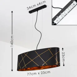 Lampes En Tissu-hofstein Suspension Opatija Noir, 3 lumières