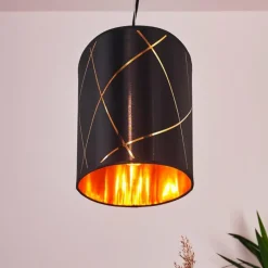 Lampes En Tissu-hofstein Suspension Opatija Noir, 3 lumières