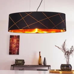 Lampes En Tissu-hofstein Suspension Opatija Noir, 3 lumières