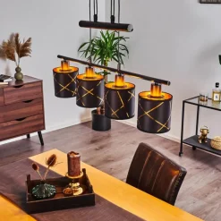 Lampes En Tissu-hofstein Suspension Opatija Noir, 4 lumières