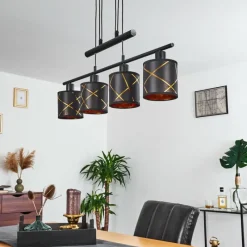 Lampes En Tissu-hofstein Suspension Opatija Noir, 4 lumières