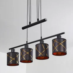 Lampes En Tissu-hofstein Suspension Opatija Noir, 4 lumières