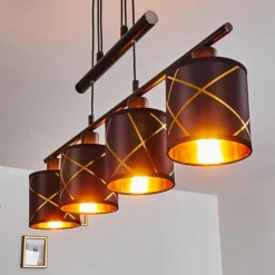 Lampes En Tissu-hofstein Suspension Opatija Noir, 4 lumières