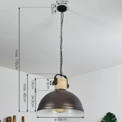 Lampes Industrielles-hofstein Suspension Orny Anthracite, 1 lumière