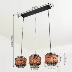 Style Boho-Chic-hofstein Suspension Otta Noir, 3 lumières