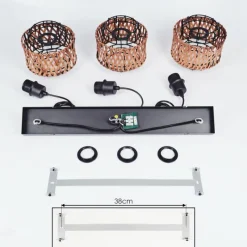 Style Boho-Chic-hofstein Suspension Otta Noir, 3 lumières