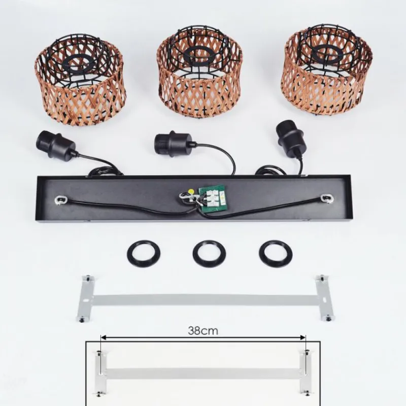 Style Boho-Chic-hofstein Suspension Otta Noir, 3 lumières