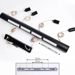 Lampes Vintages & Rétros-hofstein Suspension Ozo Champagne, Noir, 5 lumières