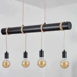 Lampes Vintages & Rétros-hofstein Suspension Ozo Champagne, Noir, 5 lumières