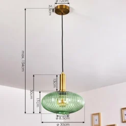 hofstein Suspension Paeni Or, Laiton, Noir, 1 lumière