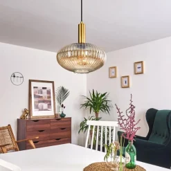 hofstein Suspension Paeni Or, Laiton, Noir, 1 lumière