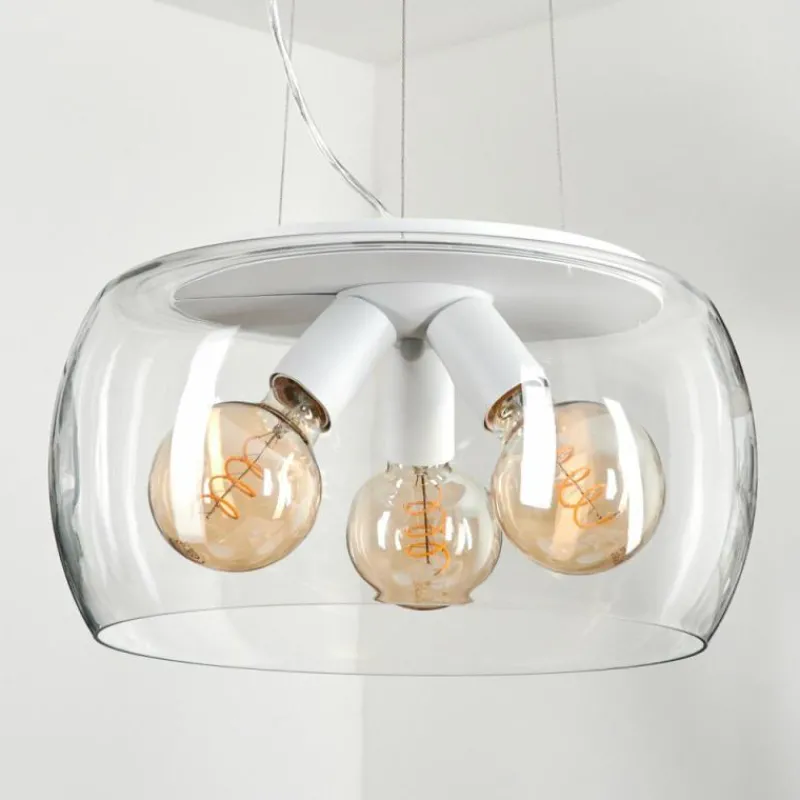 hofstein Suspension Palibatz Blanc, 3 lumières