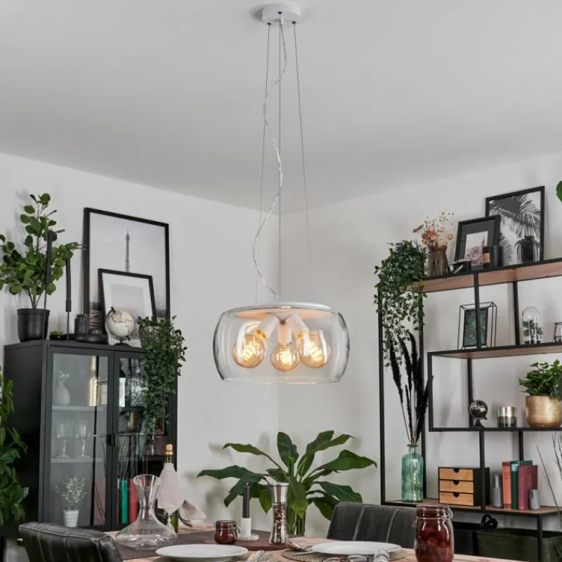 hofstein Suspension Palibatz Blanc, 3 lumières