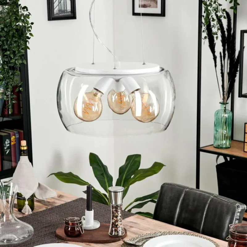 hofstein Suspension Palibatz Blanc, 3 lumières