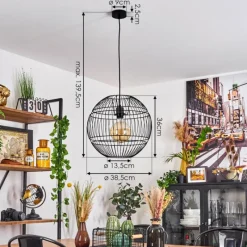 Lampes Industrielles-hofstein Suspension Pampanillo Noir, 1 lumière