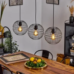 Lampes Industrielles-hofstein Suspension Pampanillo Noir, 3 lumières