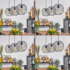 Lampes Industrielles-hofstein Suspension Pampanillo Noir, 3 lumières