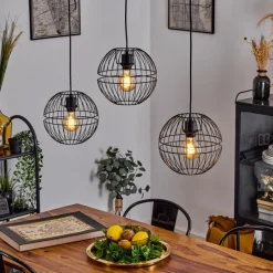 Lampes Industrielles-hofstein Suspension Pampanillo Noir, 3 lumières