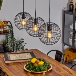 Lampes Industrielles-hofstein Suspension Pampanillo Noir, 3 lumières