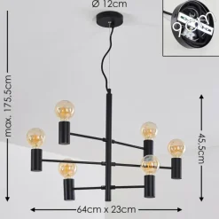 hofstein Suspension Pamunkey Noir, 6 lumières