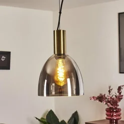 Suspension Verre Fumé-hofstein Suspension Panuhe Laiton, 1 lumière