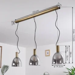 hofstein Suspension Panuhe Laiton, 3 lumières
