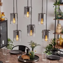 hofstein Suspension Parane Clair, Fumé, 6 lumières