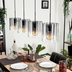 hofstein Suspension Parane Clair, Fumé, 4 lumières