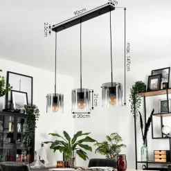 hofstein Suspension Parane Clair, Fumé, 3 lumières