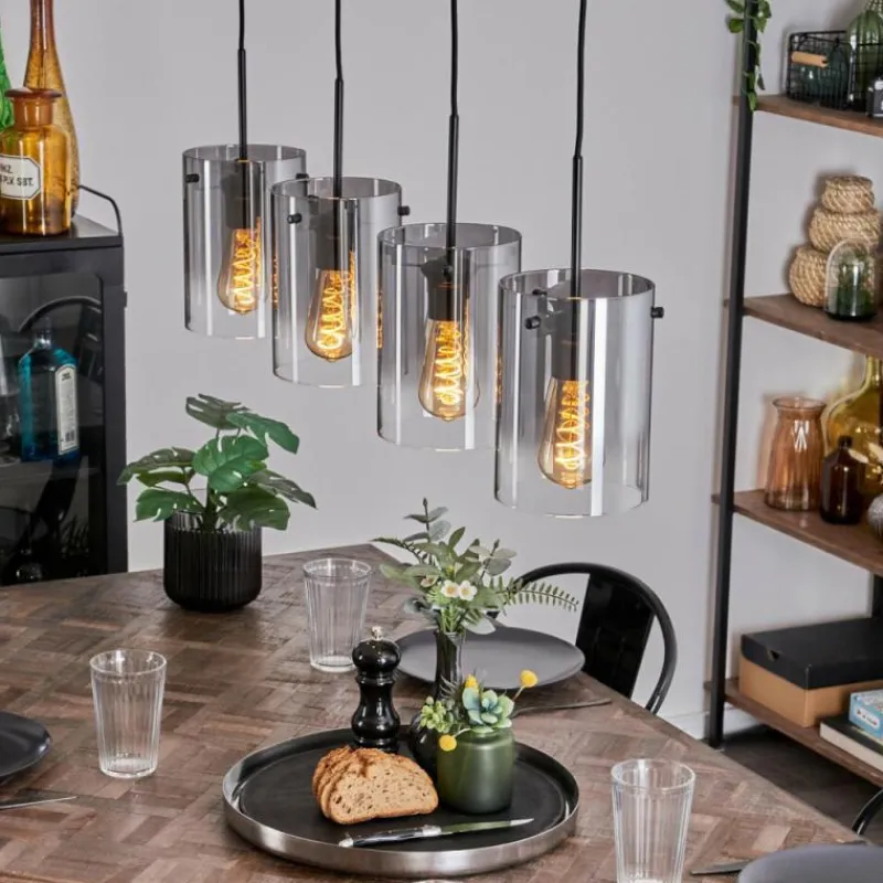 Suspension Verre Fumé-hofstein Suspension Parane Clair, Fumé, 4 lumières